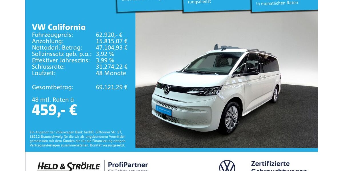 VW T7 California 6.220 km 62.920 &euro; Ulm 89079