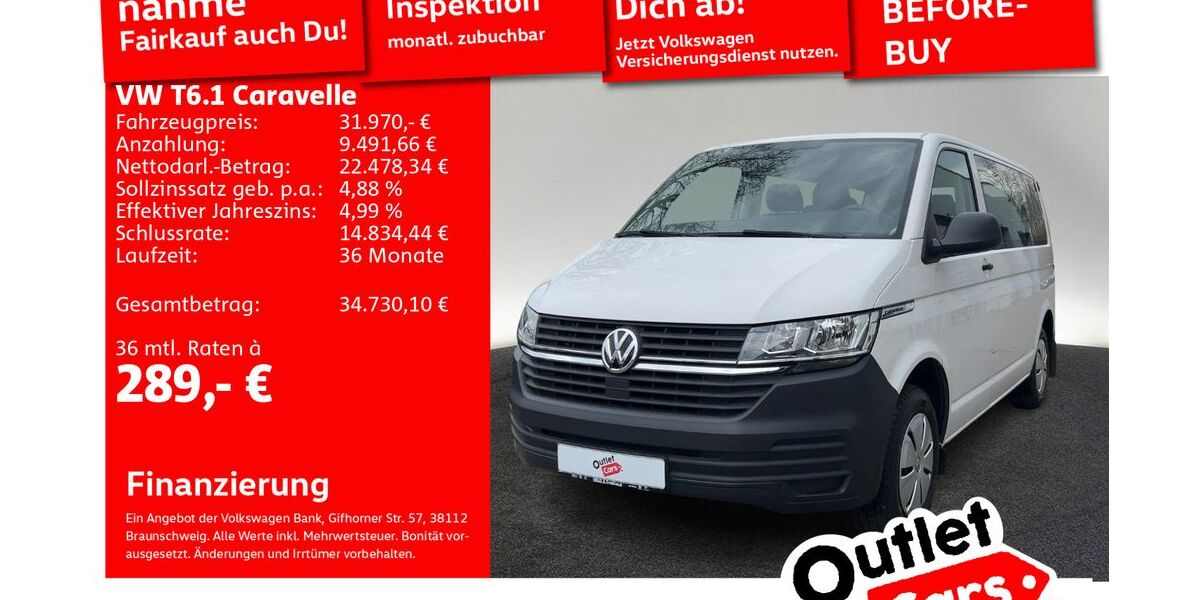 VW T6 Caravelle 45.398 km 31.970 &euro; Senden 89250
