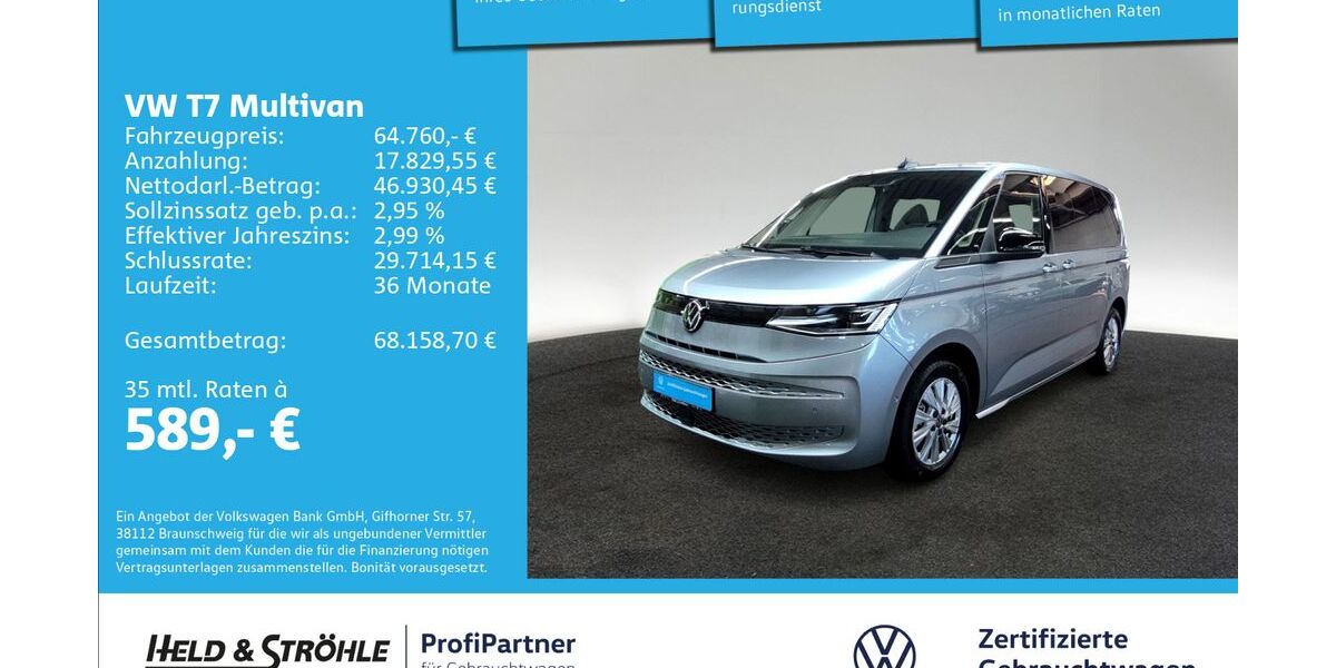 VW T7 Multivan 9.368 km 64.760 &euro; Ulm 89079