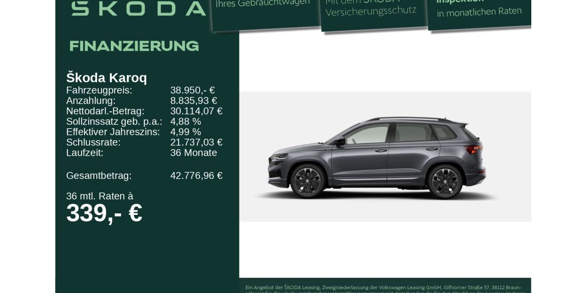 Skoda Karoq 7.750 km 38.950 &euro; Neu-Ulm 89231