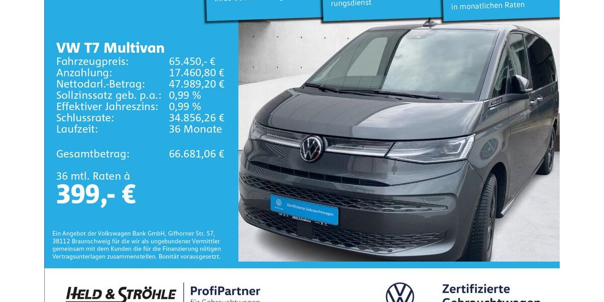 VW T7 Multivan 19.001 km 65.450 &euro; Ulm 89079
