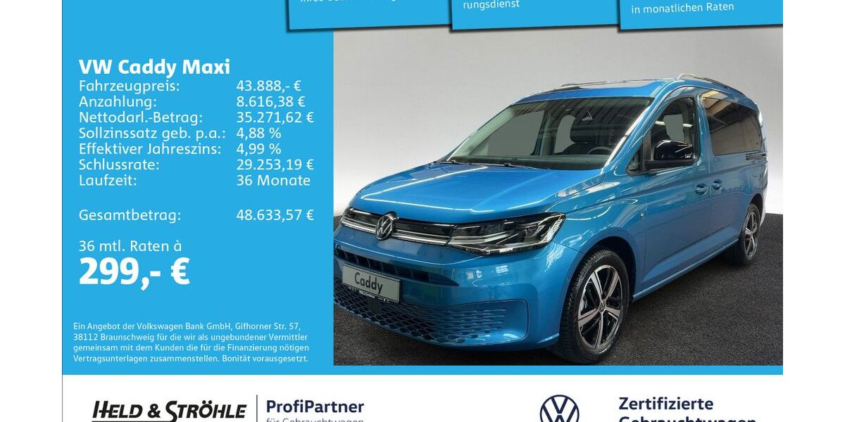 VW Caddy Maxi 9.001 km 41.950 &euro; Ulm 89079