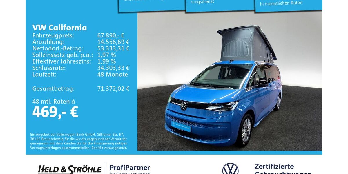 VW T7 California 15.275 km 67.890 &euro; Ulm 89079