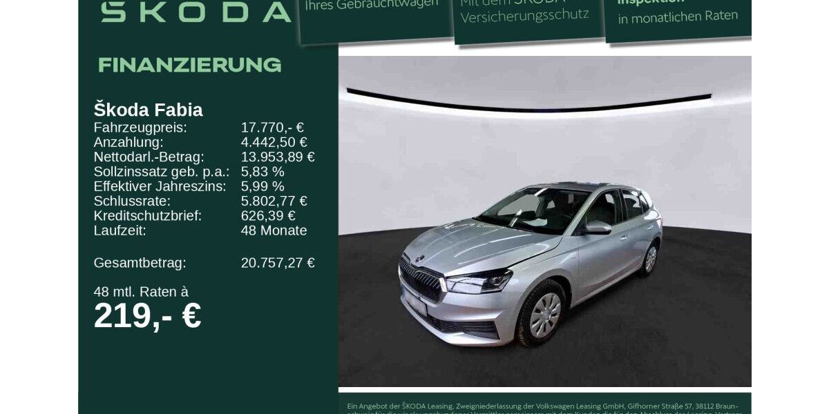 Skoda Fabia 34.825 km 17.770 &euro; Neu-Ulm 89231