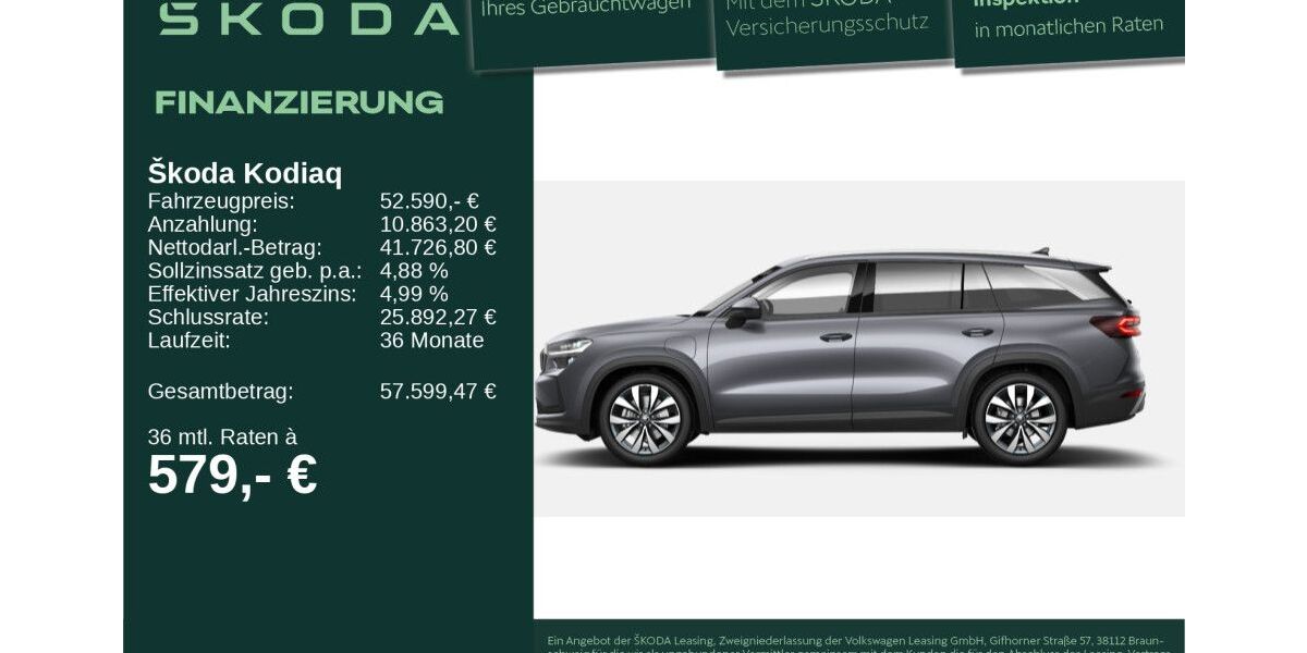 Skoda Kodiaq 7.950 km 52.590 &euro; Neu-Ulm 89231