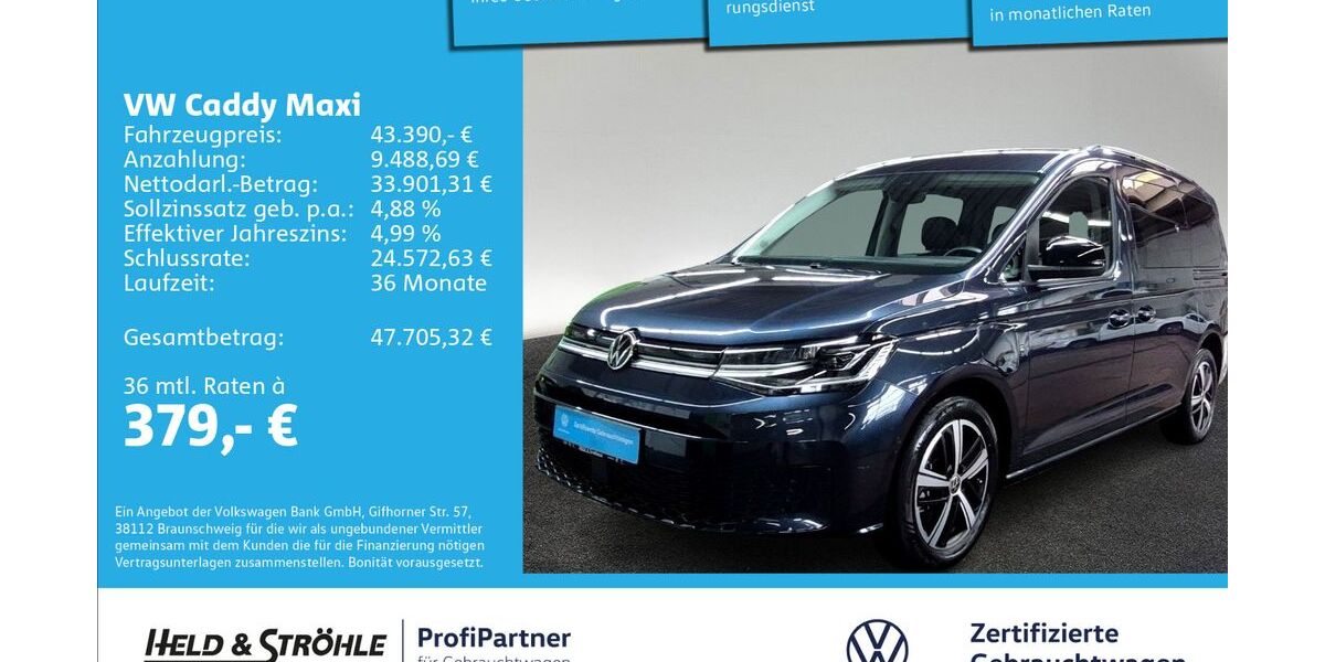 VW Caddy Maxi 12.401 km 43.390 &euro; Ulm 89079